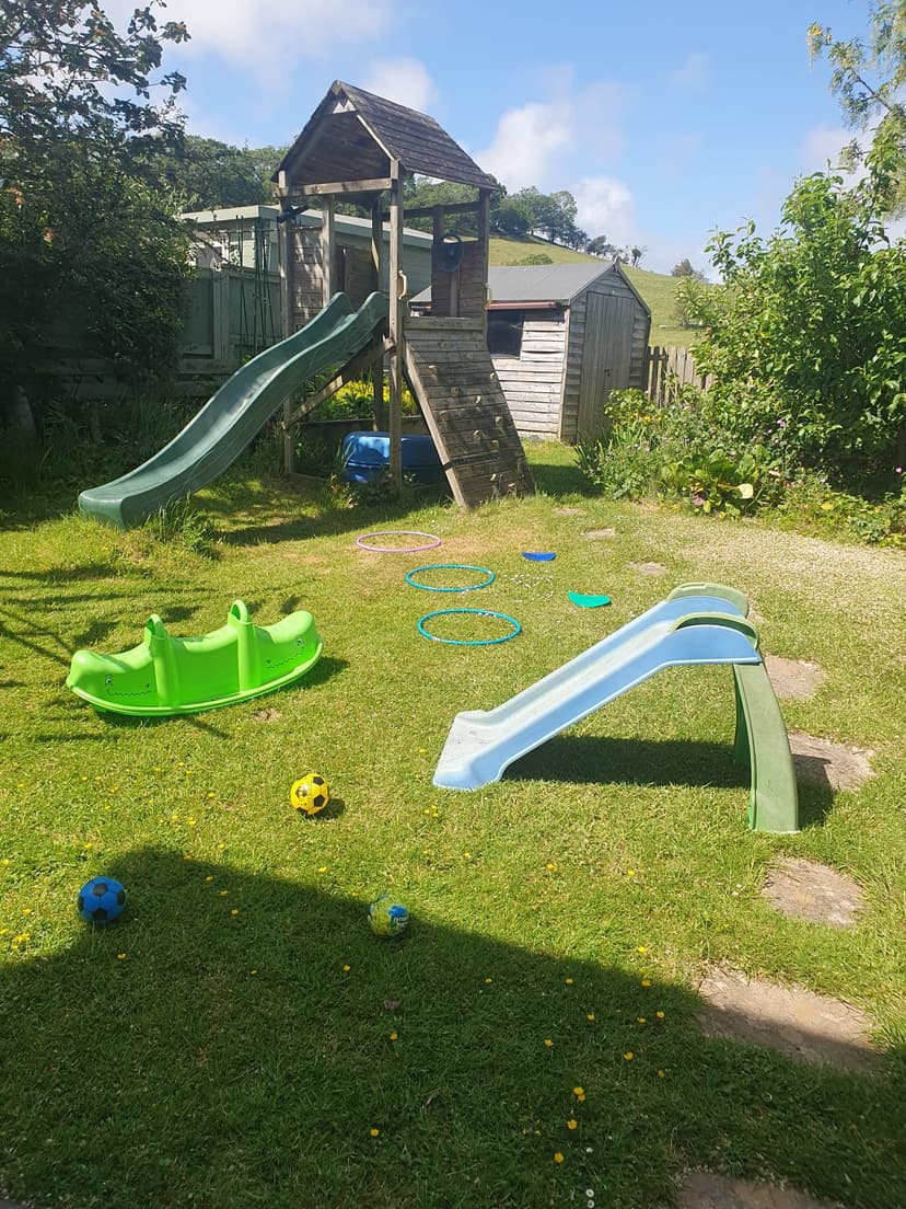 Children's outdoor play area at Little Rainbows Childminding